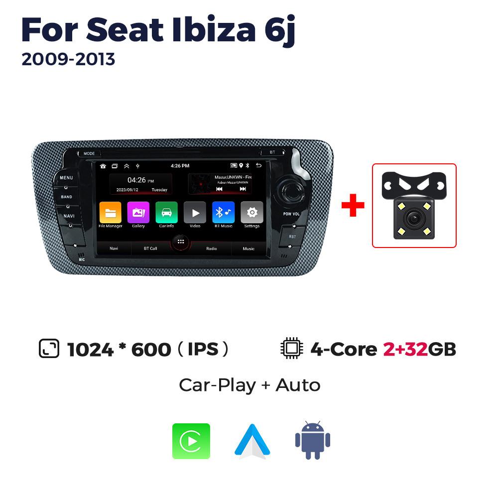 7inch Car Radio for Seat Ibiza 2009-2013 CarPlay Android Auto Multimedia Video Player GPS Navigation WIFI RDS FM Audio Head Unit