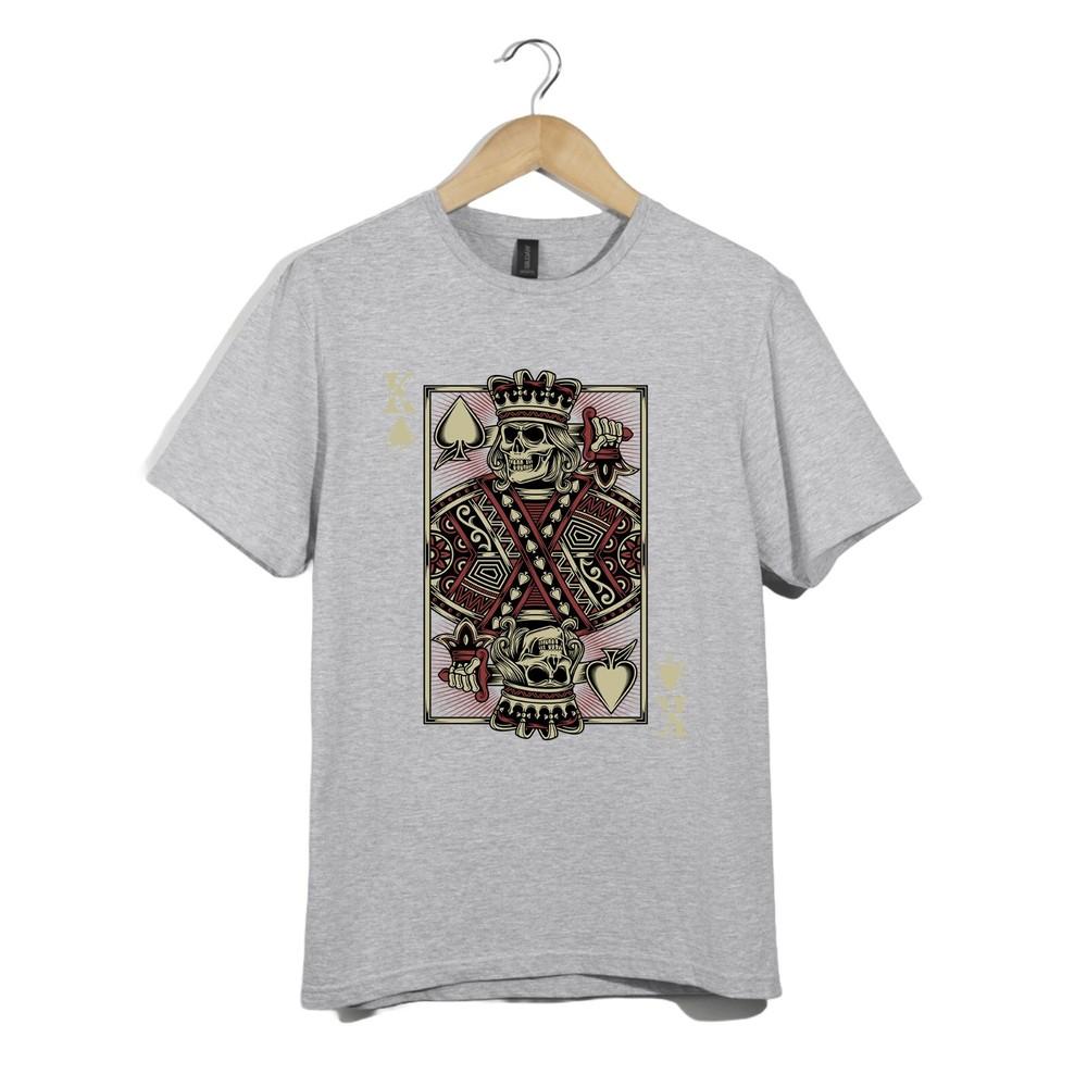 

Gothic Skull Tshirt Unisex Skeleton King Of Spades Playing Card Graphic Gift Tee 2XL
