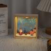 26cm/10.24in Christmas Box Light Cartoon Led Night Santa Claus Tree Acrylic Lamp Collectible Peripherals Holiday Room Decoration