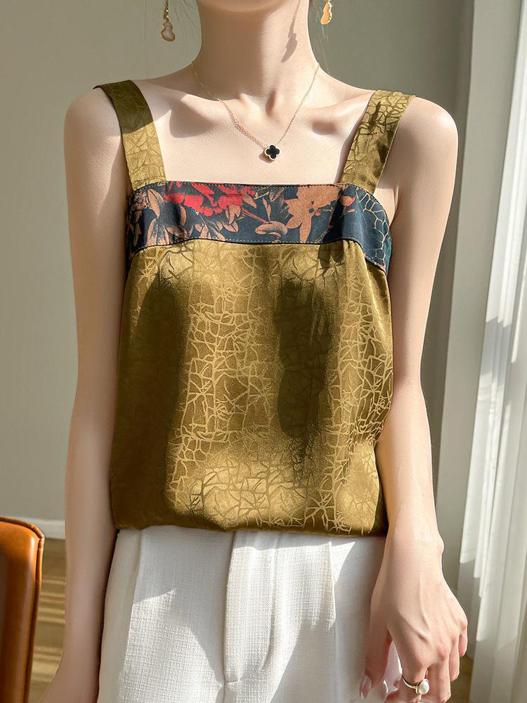 

Вышитый топ-майка без рукавов в стиле тансю 3XL