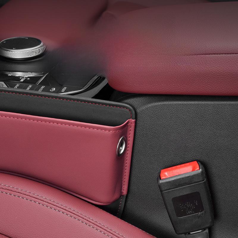 Scatola portaoggetti per fessura sedile auto in pelle - Organizer console centrale anti-perdita