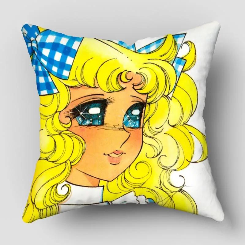 Candy New Anime Pillow Cover Bedroom Home Office Decorative Pillowcase Square Zipper Pillow Cases Satin Fabric No Fade 10.16WJY