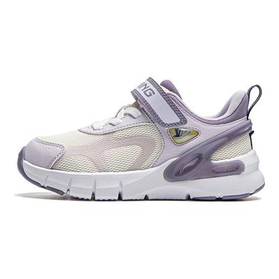 Li Ning Detská séria Športový životný štýl Pohodlné Všestranné Ľahké Nízke Bežné topánky Detská teniska Off-White Svetlofialová YKNU062-2