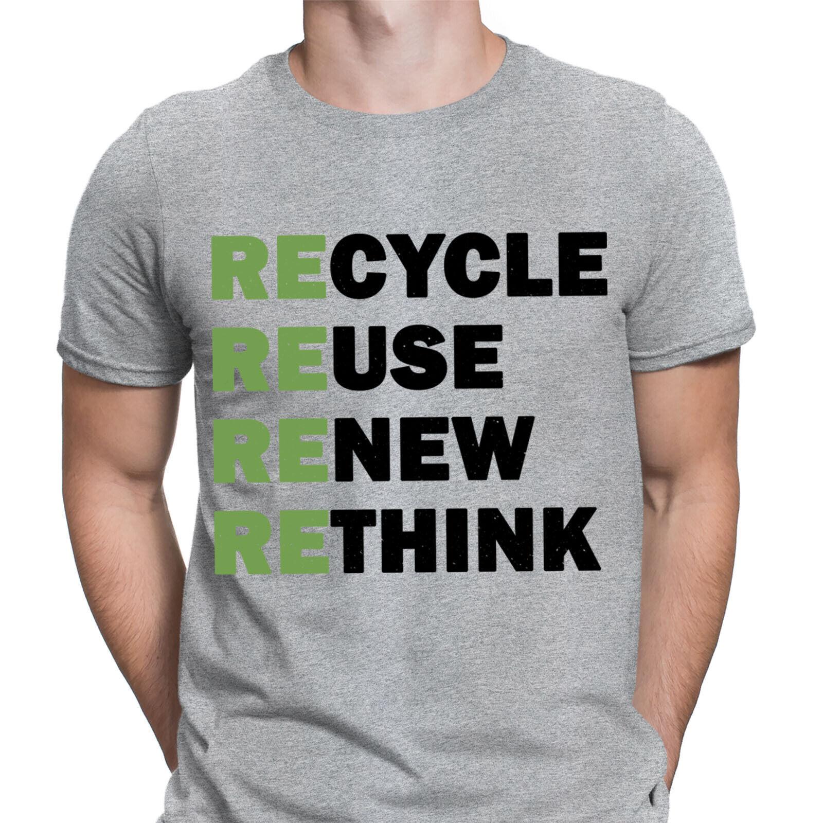 Recycle Reuse Renew Rethink EarthDay Environmental Activism Mens T-Shirt Mens Womens Tees Tops Top D XL