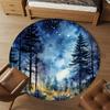 1pc forest night sky Round Chair mat office Area Rug - Non-Slip, Floor Mat for Office, Bedroom, Ideal home decor gift p0105120