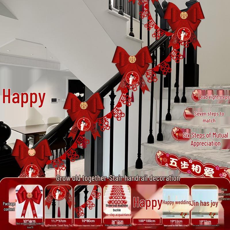 Decorazione Scalinata Doppia Felicità per Matrimoni - Design Casa Autocostruita Rustica