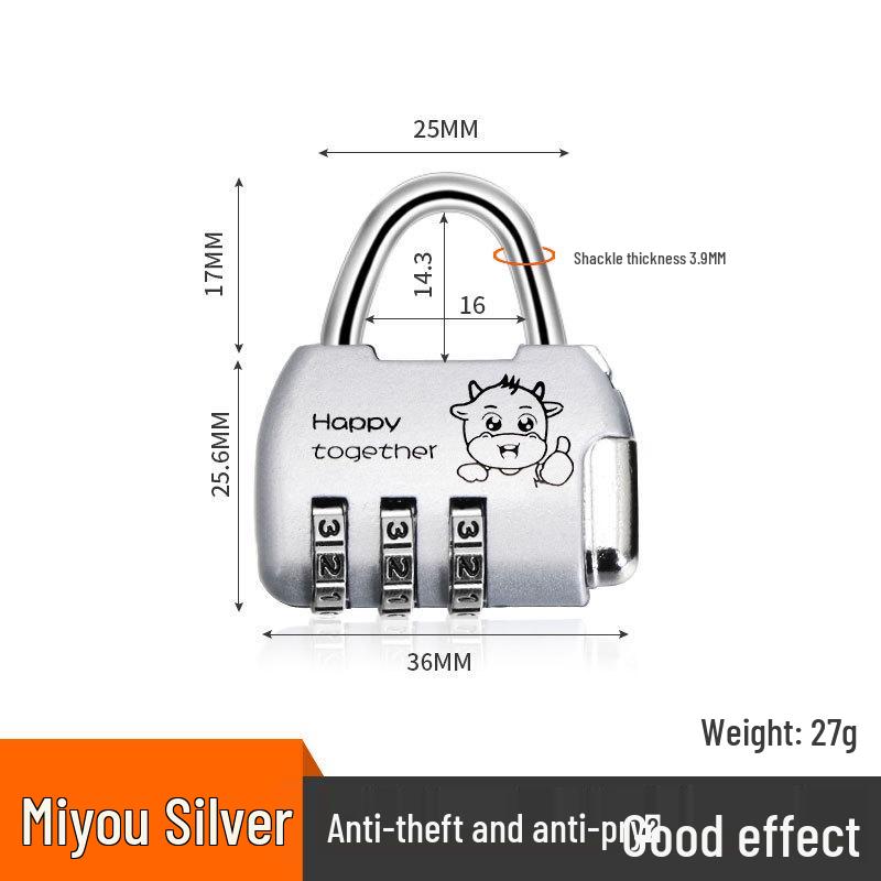 Waterproof and Rust-Proof Mini Padlock for Luggage, Gym, Locker, Schoolbag, and Household Use