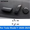 Interior Accessories For Tesla Model Y -  2024 2025 Carbon Fiber Seat Adjust Switch Cover Trim Sticker Car Styling