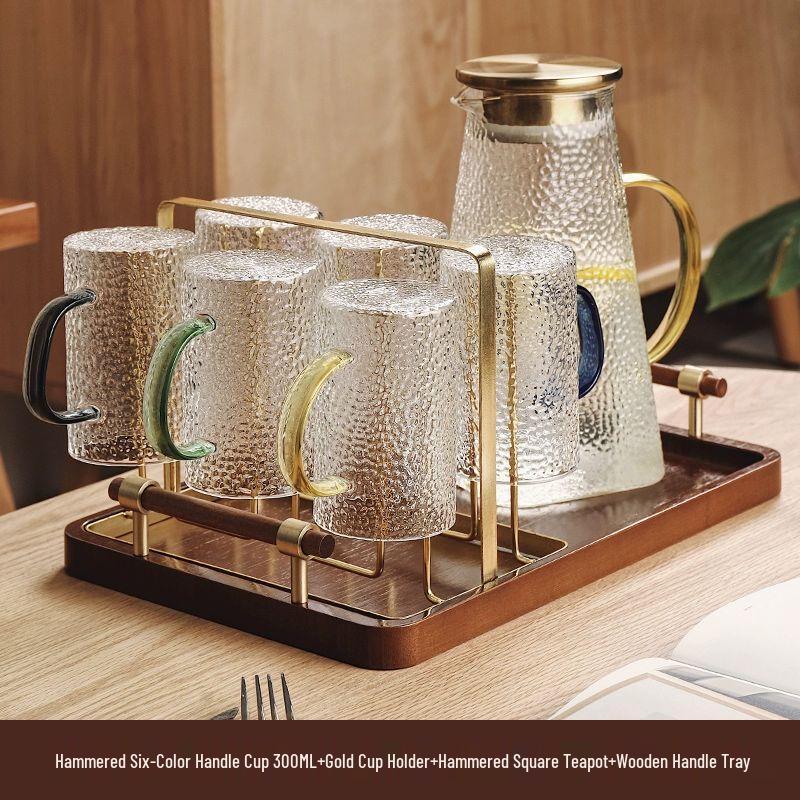 TXRMDX High-Temperature Glass Tea & Water Pitcher and Mug Set