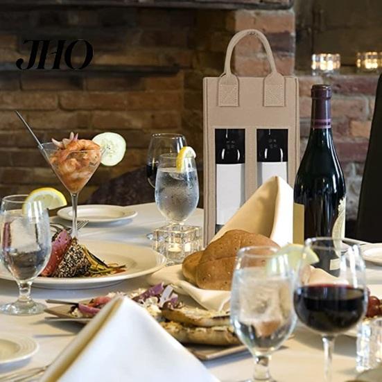 Portabottiglie da Festival Borsa Doppia con Manico Portatile Ammortizzante Resistente Borsa in Feltro Riutilizzabile per Champagne Birra Borsa Regalo Durevole