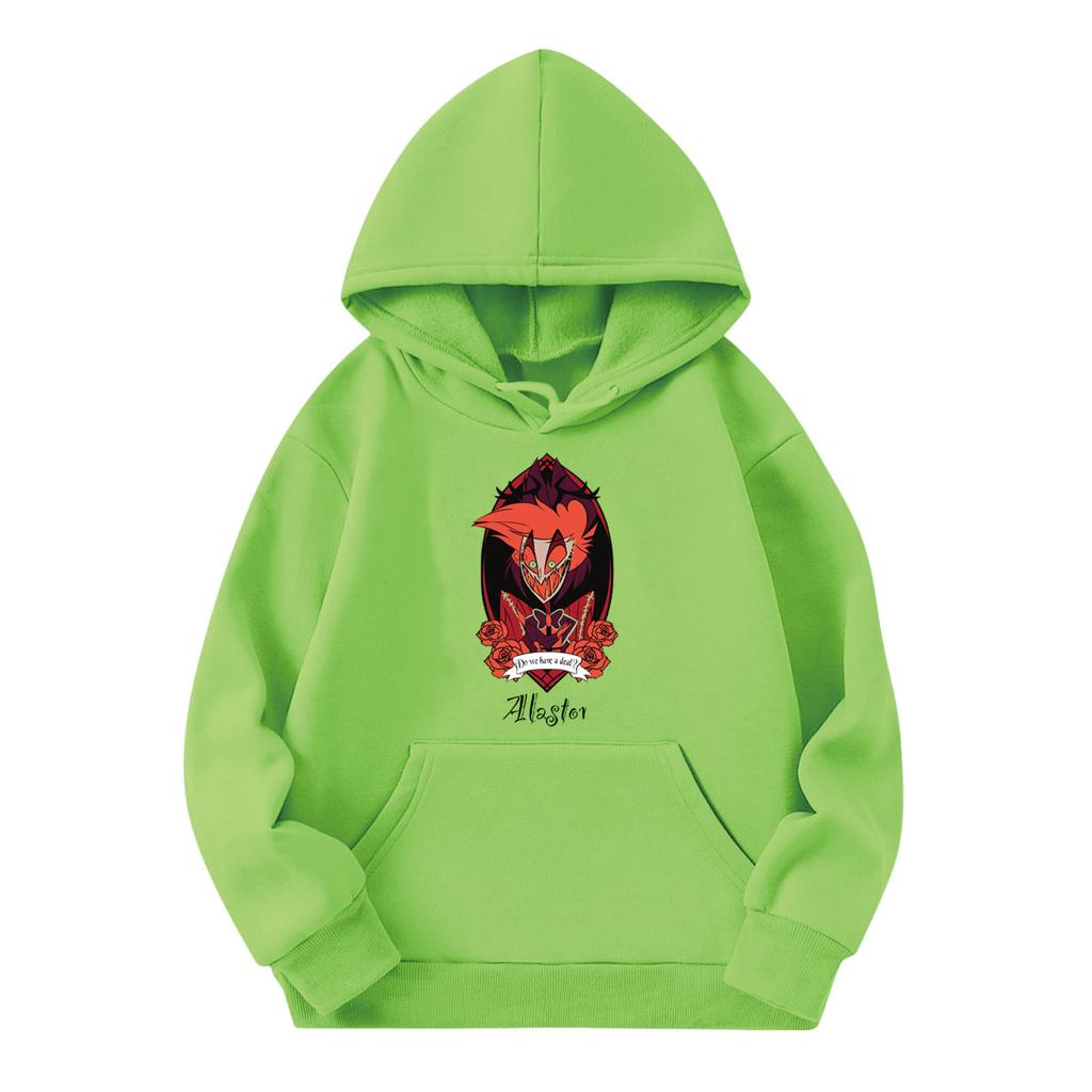 Child Fashion Lightweight Long Sleeve Pullover With Pockets  Print Hoodie