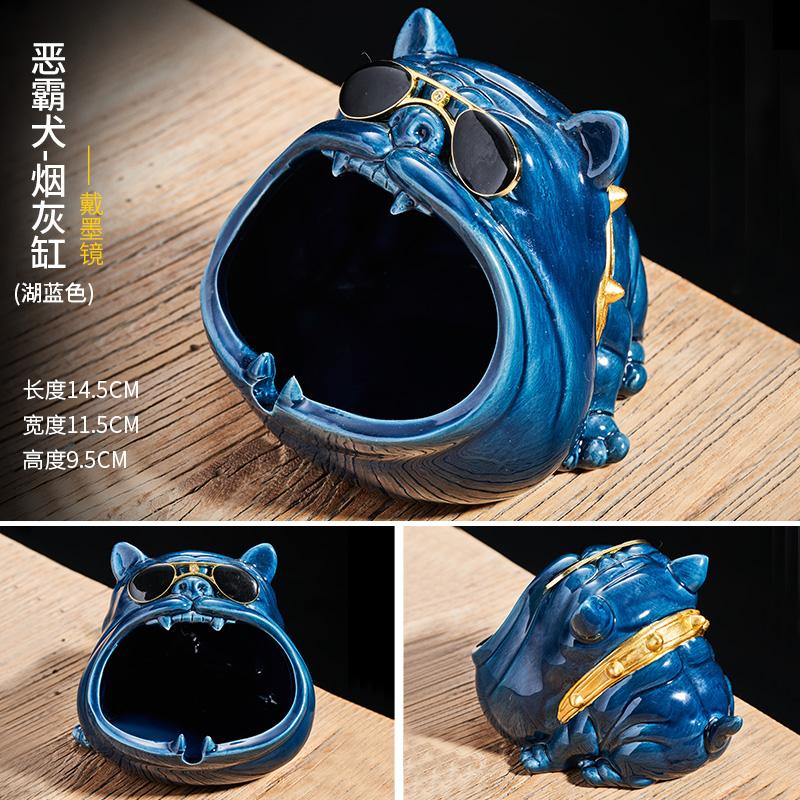 Ceramic Bulldog Ashtray and Desktop Statues are the Perfect Gifts for Home Office Decorations for Men portable ashtray