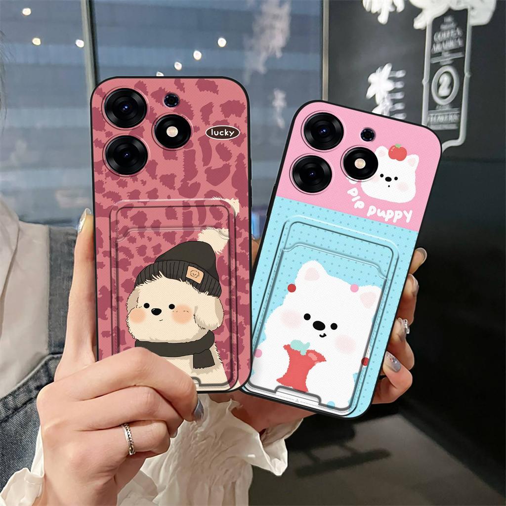 Card Slot Anti-knock Phone Case For Tecno Spark 10 Pro/Ki7 Cartoon TPU Card Sleeve Fashion Design Dirt-resistant Cute