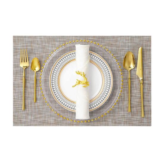 Heat Resistant Placemats Reusable Wear-Resistant Stain-Proof Table Non-Slip Heat-Insulating Mats Protectors for Dining