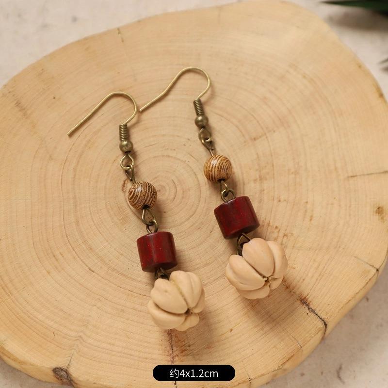 Original Design Traditional Chinese Medicine Plant Earrings Retro Literature Natural Fruit Handmade Long Earrings Women