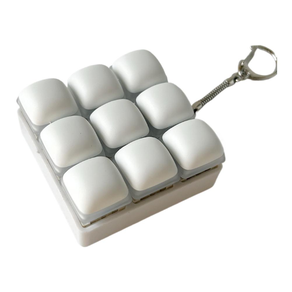 Porte-clés Clicker pour Clavier Mécanique LED Mignon Petit Pain Vapeur Jouet Fidget Soulagement du Stress Décompression Jouet EDC Portable pour Bureau