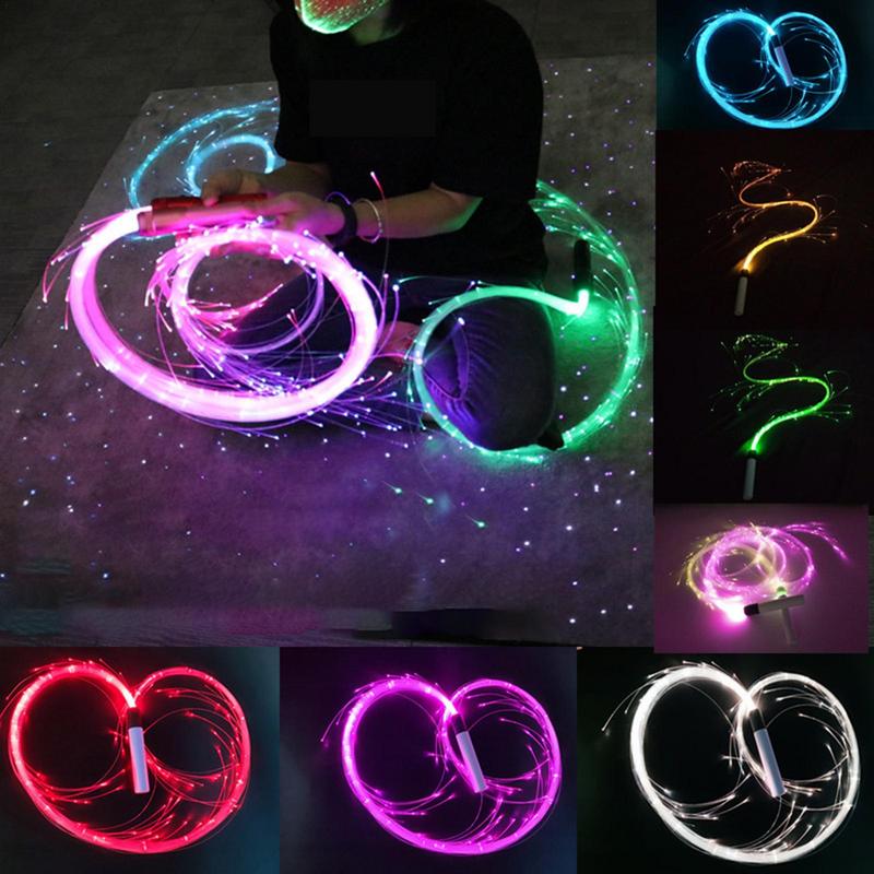 Colorful LED Fiber Optic Whip Lights, Disco Dance Shiny Whip For Party Lighting Performances