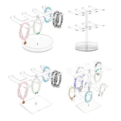 Clear Acrylic Jewelry Stand for Organized Bracelet Storage Decorative Home Office Display With Multipurpose Tray