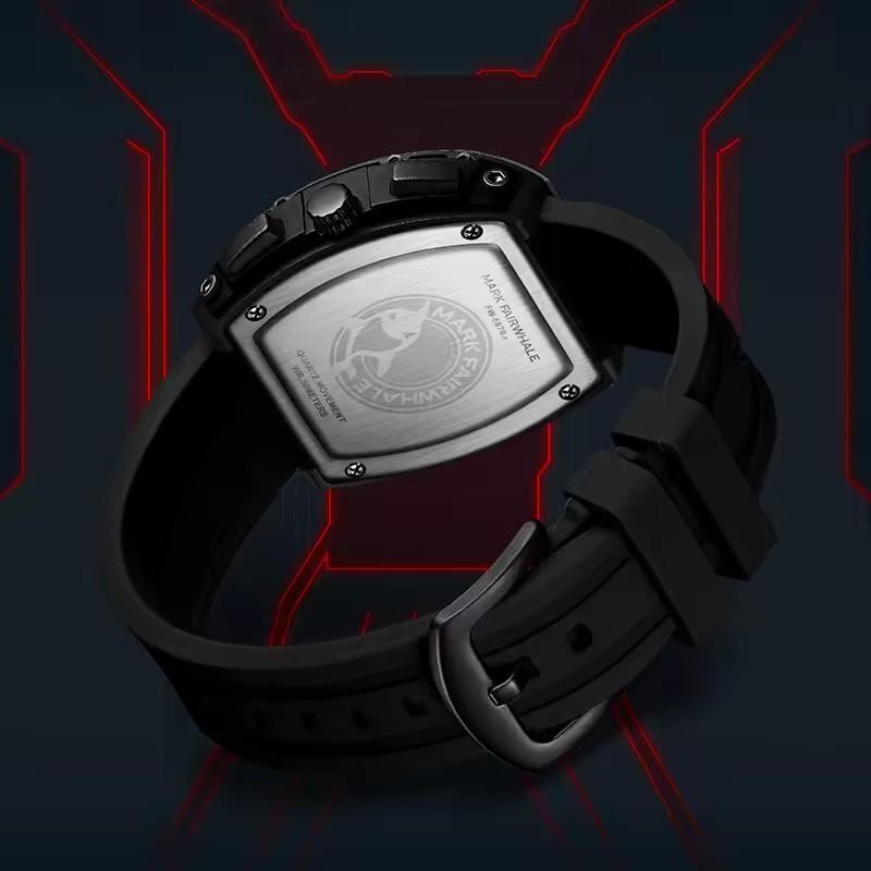 Mark Fairwhale 5670 Relógio de Pulso Masculino Fashion Multifunção Quartzo Cronógrafo Calendário Luminoso Casual Esportivo para Homem