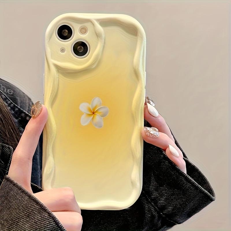 Chrysanthemum petal TPU cream patterned phone case suitable for iPhone 17 16 15 14 13 12 11Pro/Max/Plus anti drop and shockproof