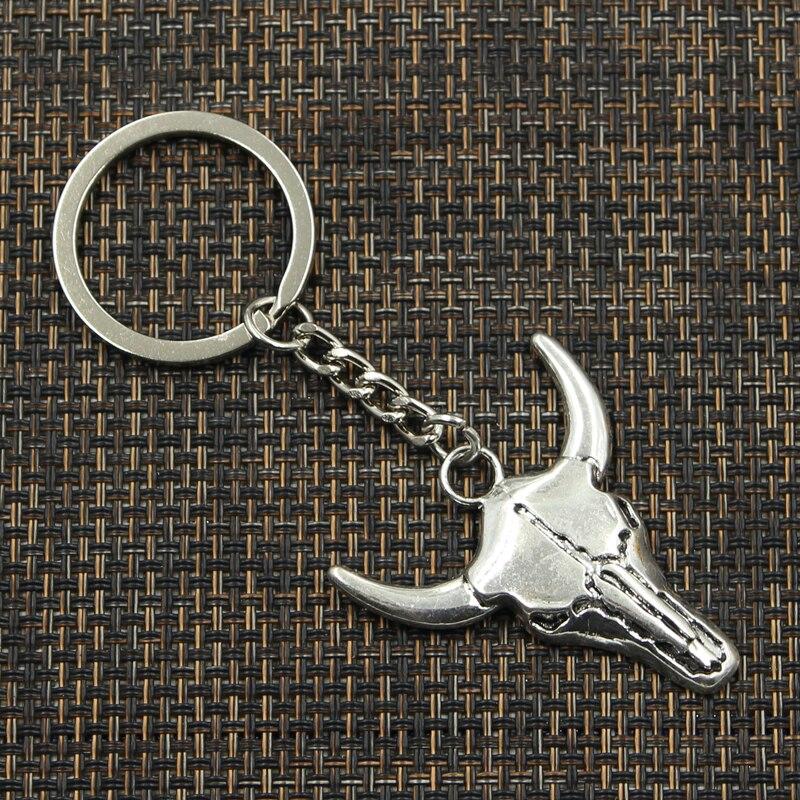 Moda 30mm Breloc Metal Breloc Breloc Bijuterii Craniu Placat Bronz Antic Cap De Bou 41x38mm Pandantiv