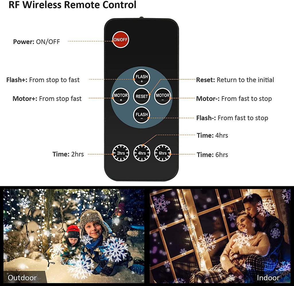 LED Snowflake Projector Light for Outdoor Christmas Decorations