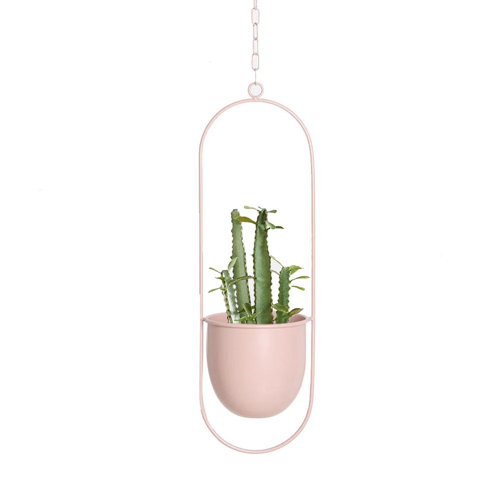 2026 New 10 Type Metal Hanging Flower Pot Nordic Chain Hanging Planter Basket Flower Vase for Home Garden Balcony Decoration