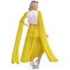 Womens Greek Princess Costume V Neck Cape Sleeve Design Sequin Trim Front Split Dress Queen Cosplay Halloween Party