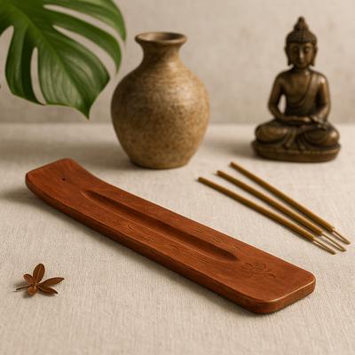 Ash Catcher Incense Holder Mango Wood 10 Inch