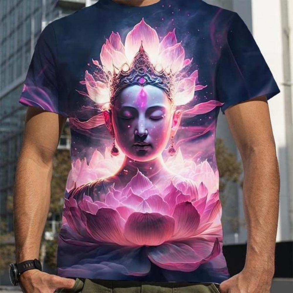 Summer Buddhism Shakyamuni 3D Print T-Shirts Streetwear Men FashionOversized O-Neck Short Sleeved T Shirt Tees Tops Clothing