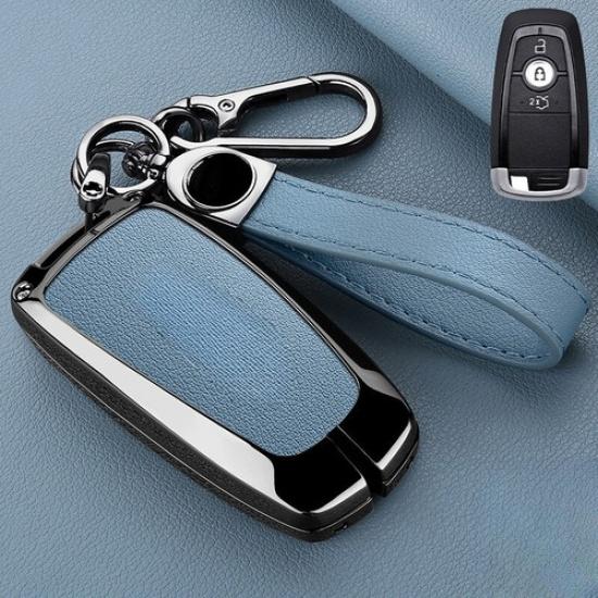 Zinc Alloy Leather Car Key Case Cover For Lincoln MKC Navigator Continental MKZ