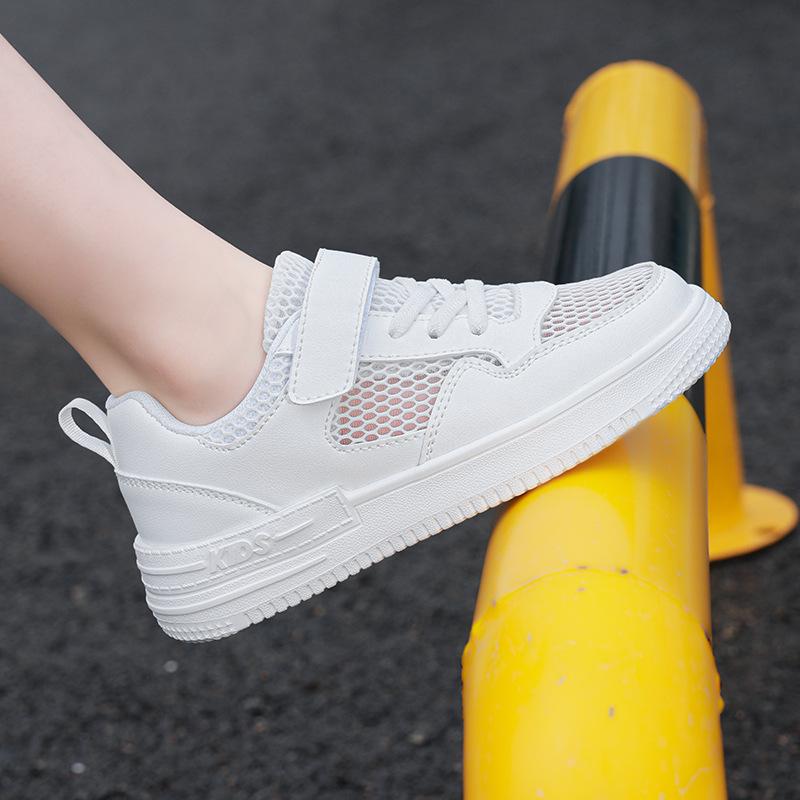 

Ченма прямые продажи студент подросток мальчики и девочки одинарная и двойная сетка нескользящие износостойкие дышащие кампус развитие белые кроссовки 28