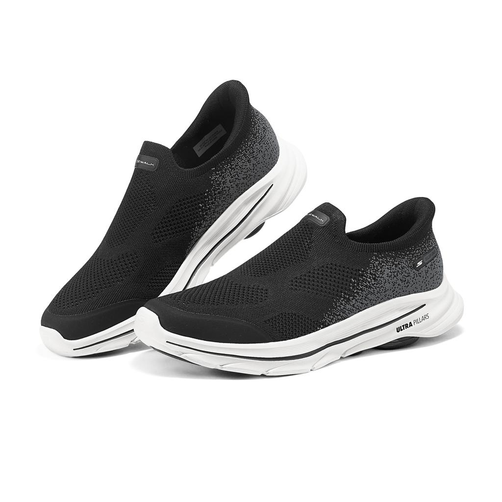 Skechers MEN'S GO WALK Abrasion Resistant Breathable Low Top Casual Shoes Men's Black White
