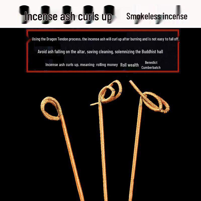 Sandalwood Smoke-Free Incense for Buddha Worship & Offering: Guanyin Bodhisattva, Guan Gong, and Gold Incense Rolls.