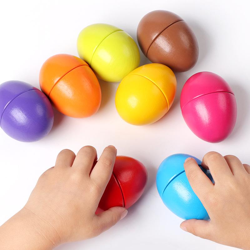 Early Childhood Cognitive Wooden Shape Matching & Color Recognition Egg Toy