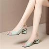 Damen Sommer Ein-Schnallen Mittelabsatz Römische Sandalen Einfarbig Elegant Pendler-Sandalen