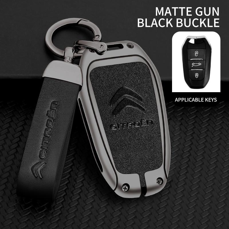 Zinc Alloy Leather Car Remote Key Case Cover Key Protector For Citroen C1 C2 C4 C6 C3-XR Picasso Grand DS3 DS5 Auto Accessories ale256
