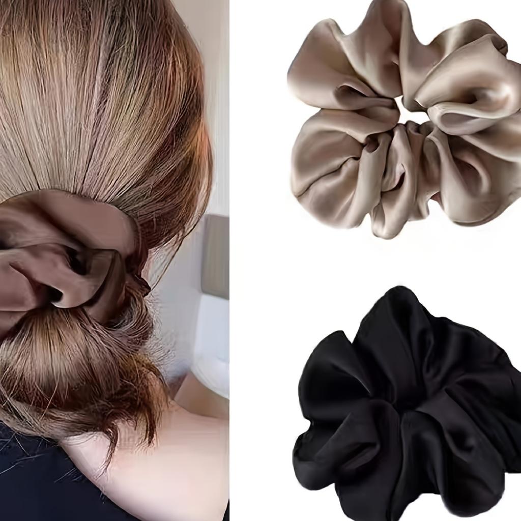 Soft Satin Hair Scrunchies, Simple Style Hair Ties Ponytail Holders for Women, Gentle Hair Rope Accessories