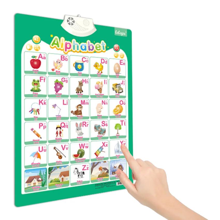 Kid English Talking Poster Alphabet Numbers Animals Electronic Language Book Wall Chart for Toddlers Kids Early Learning-Focused Toy