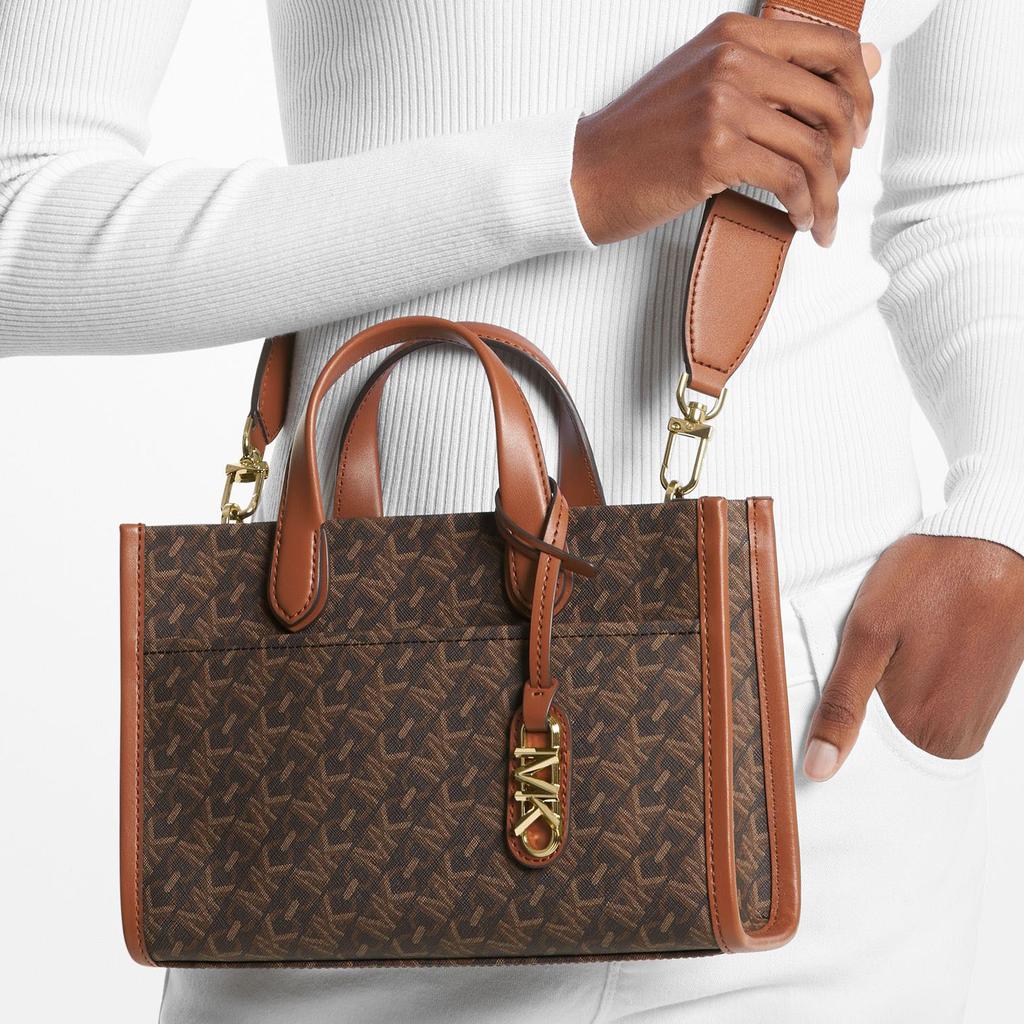 Michael Kors Gigi Monogram Classic Pendant Tote Bag Women Tote Bag Dark-Brown 30H3G3GM5B-227