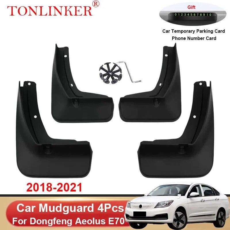 

Автомобильное крыло TONLINKER для Dongfeng Aeolus E70 2018, брызговики, переднее и заднее крыло, аксессуары для брызговиков 4 Pcs Black A