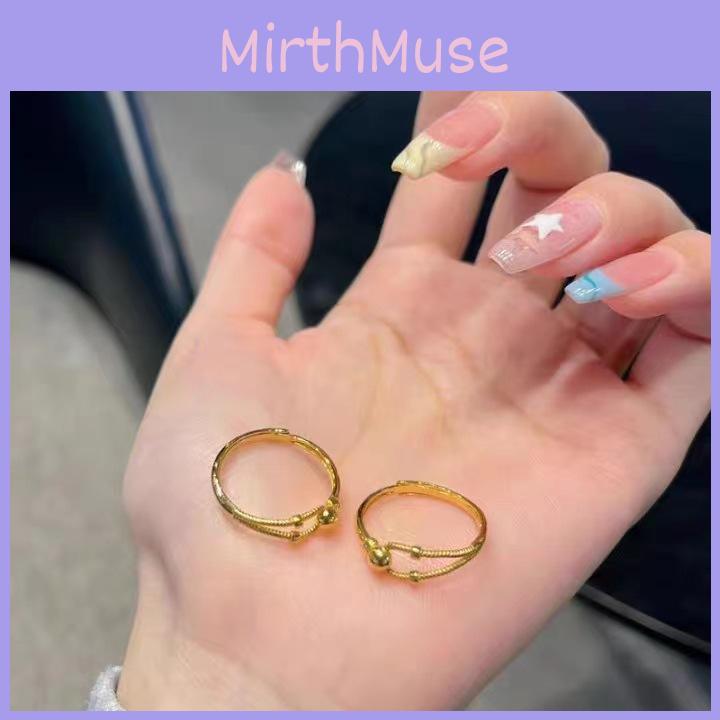 Gold Copper Fashionable Plated Open Adjustable Rings For Women Elegant Design