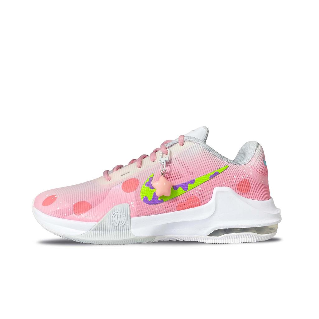 Nike Air Max Impact 4 Cushioning Abrasion Resistant Rebound Low top Basketball Shoes Men's Pink Yellow DM1124-100(Team1097- )