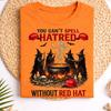 Red Hat Wordplay Shirt, Political Satire Graphic Tee, Dark Humor Statement Shirt, Witch Cauldron Illustration Tee, Sarcastic Message Graphic