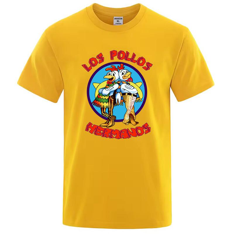 Summer Short Sleeved Mens High Quality Tshirt 100 Cotton Breaking Bad LOS POLLOS Print Casual Funny Tshirt Male Tees Tops