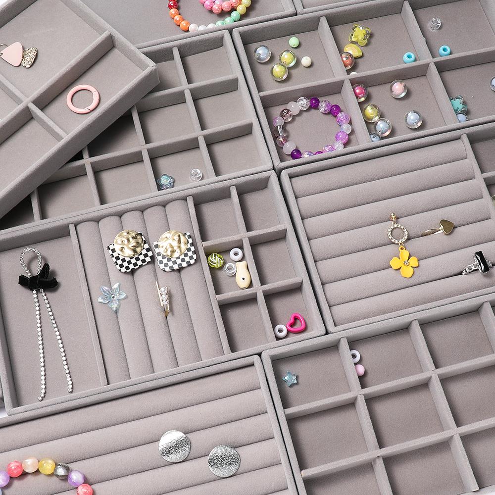 1Pc Jewelry Display Jewelry Storage Tray Jewelry Holder Portable Ring Earrings Necklace Organizer Box