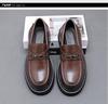 Men's Cross-Border Thick-Soled Leather Loafers - Big Toe Slip-On, Plus Size, Fashion Platform Shoes