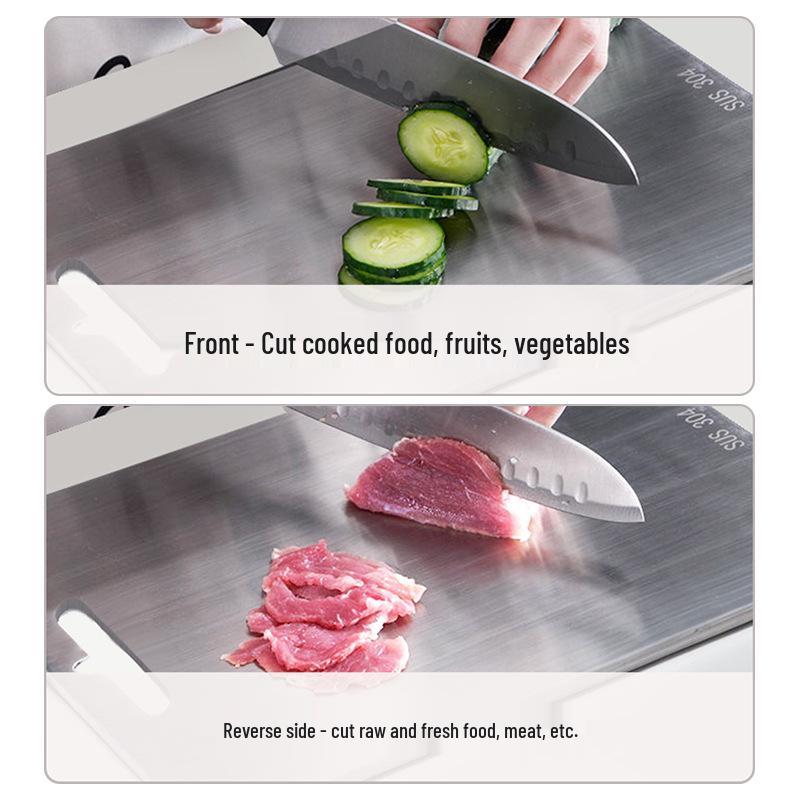 Non-Slip Stainless Steel Cutting Board - Large, Anti-Mold & Antibacterial, Thickened for Durability