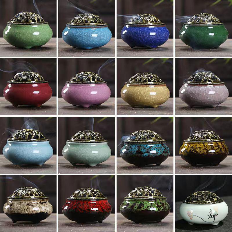 Ceramic Plate Incense Burner for Home Aromatherapy - Suitable for Bathroom, Bedroom, or Living Room.