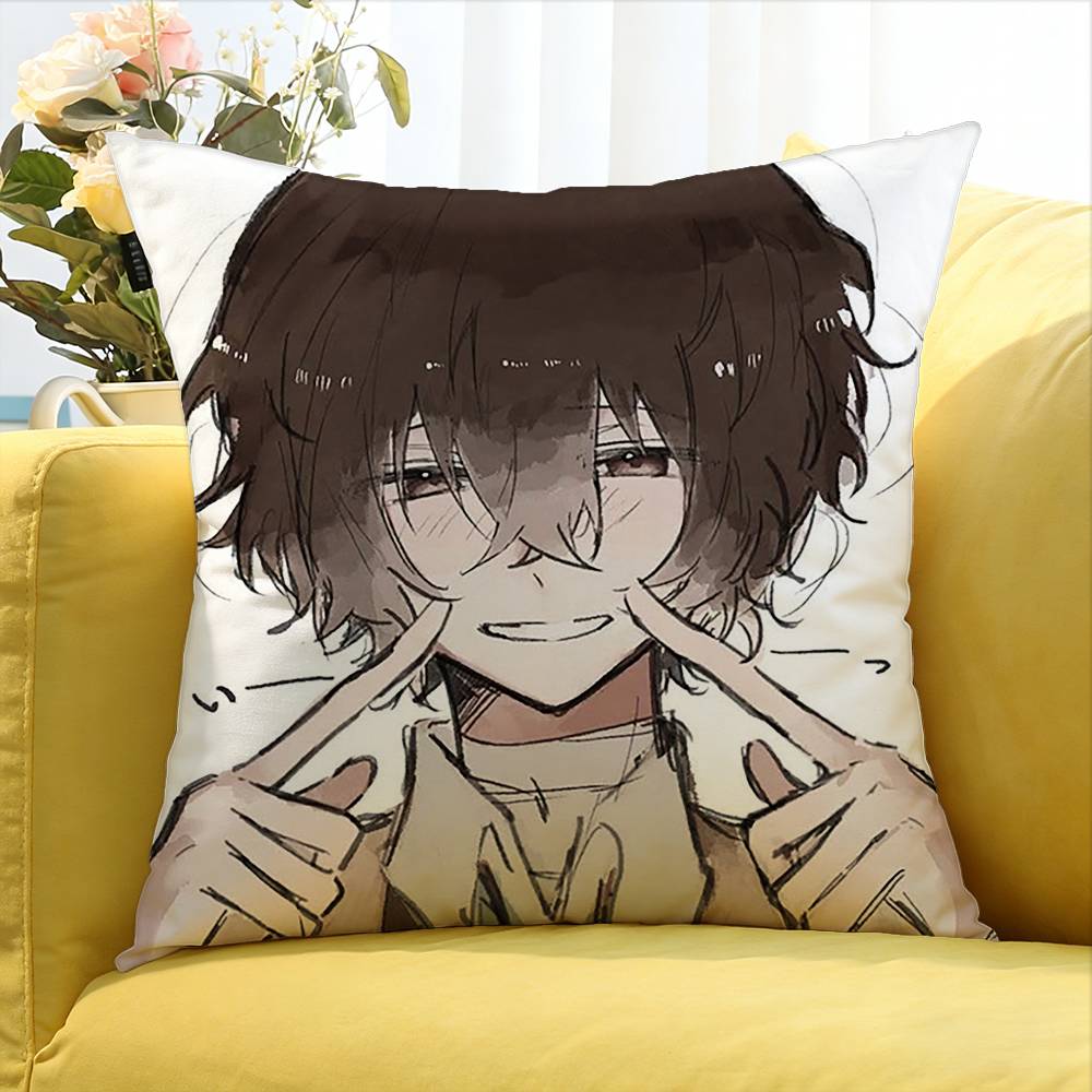 Bungo Stray Dogs O-Osamu D-Dazai   Various Sizes Square Pillow Case For Car Home Bedchamber Decor